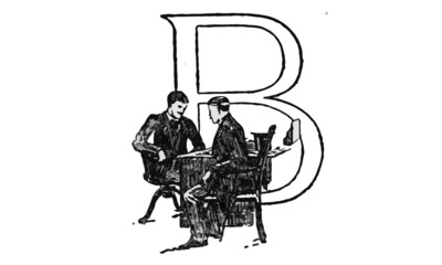 Letter B Vintage English Lettering Vector Illustration