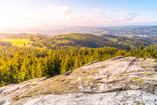 Lookout point on White Rock, Czech: Bila Skala, near Prichovice in Jizera Mountains, Czech Republic © pyty
