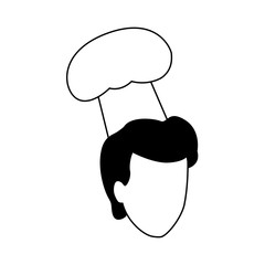 avatar man with chef hat icon, flat design