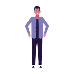 cartoon man wearing casual clothes icon