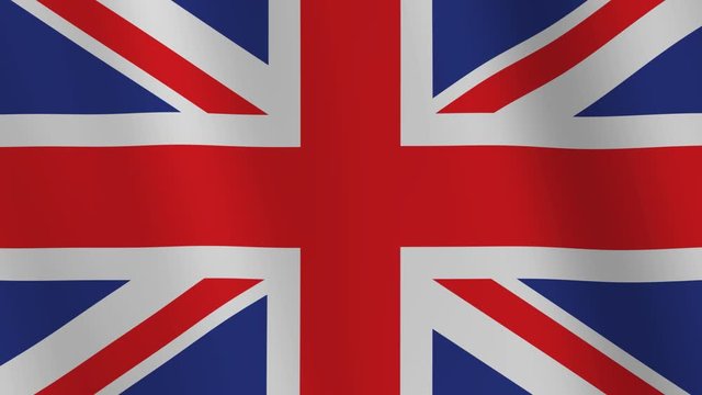 animation of Great Britain  flag. Simple Great Britain waving flag