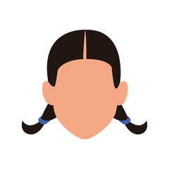 avatar girl head icon, flat design