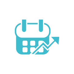 Fototapeta premium calendar growth arrow business finance color silhouette