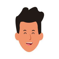 happy young man icon, flat design