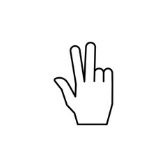 Fototapeta na wymiar Victory finger icon. Simple line, outline vector of hand icons for ui and ux, website or mobile application