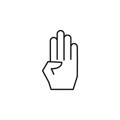 Hand take catch icon. Simple line, outline vector of hand icons for ui and ux, website or mobile application