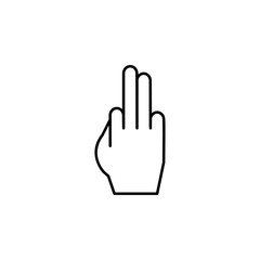 Two finger hand icon. Simple line, outline vector of hand icons for ui and ux, website or mobile application