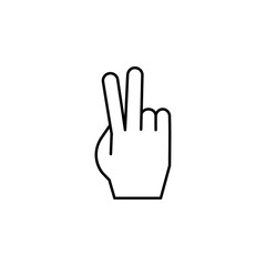Fototapeta premium Victory gesture peace icon. Simple line, outline vector of hand icons for ui and ux, website or mobile application