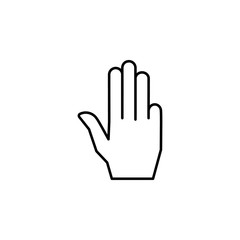 Four finger hand icon. Simple line, outline vector of hand icons for ui and ux, website or mobile application