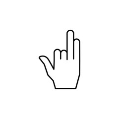 Three finger hand icon. Simple line, outline vector of hand icons for ui and ux, website or mobile application