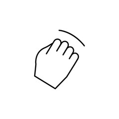 Fist hand gesture icon. Simple line, outline vector of hand icons for ui and ux, website or mobile application