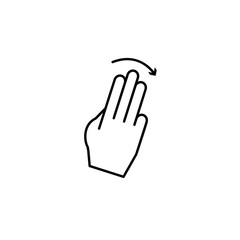 Hand fingers touch icon. Simple line, outline vector of hand icons for ui and ux, website or mobile application