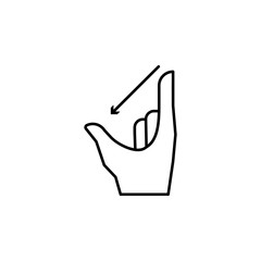 Arrow hand gesture icon. Simple line, outline vector of hand icons for ui and ux, website or mobile application