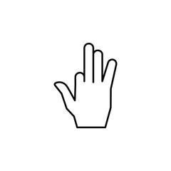 Four finger hand icon. Simple line, outline vector of hand icons for ui and ux, website or mobile application