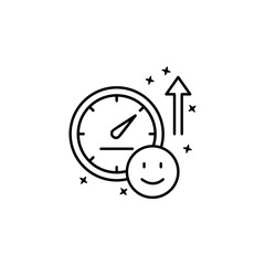 Smile performance business. Simple line, outline vector of motivation icons for ui and ux, website or mobile application