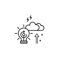 Creative cloud idea. Simple line, outline vector of motivation icons for ui and ux, website or mobile application