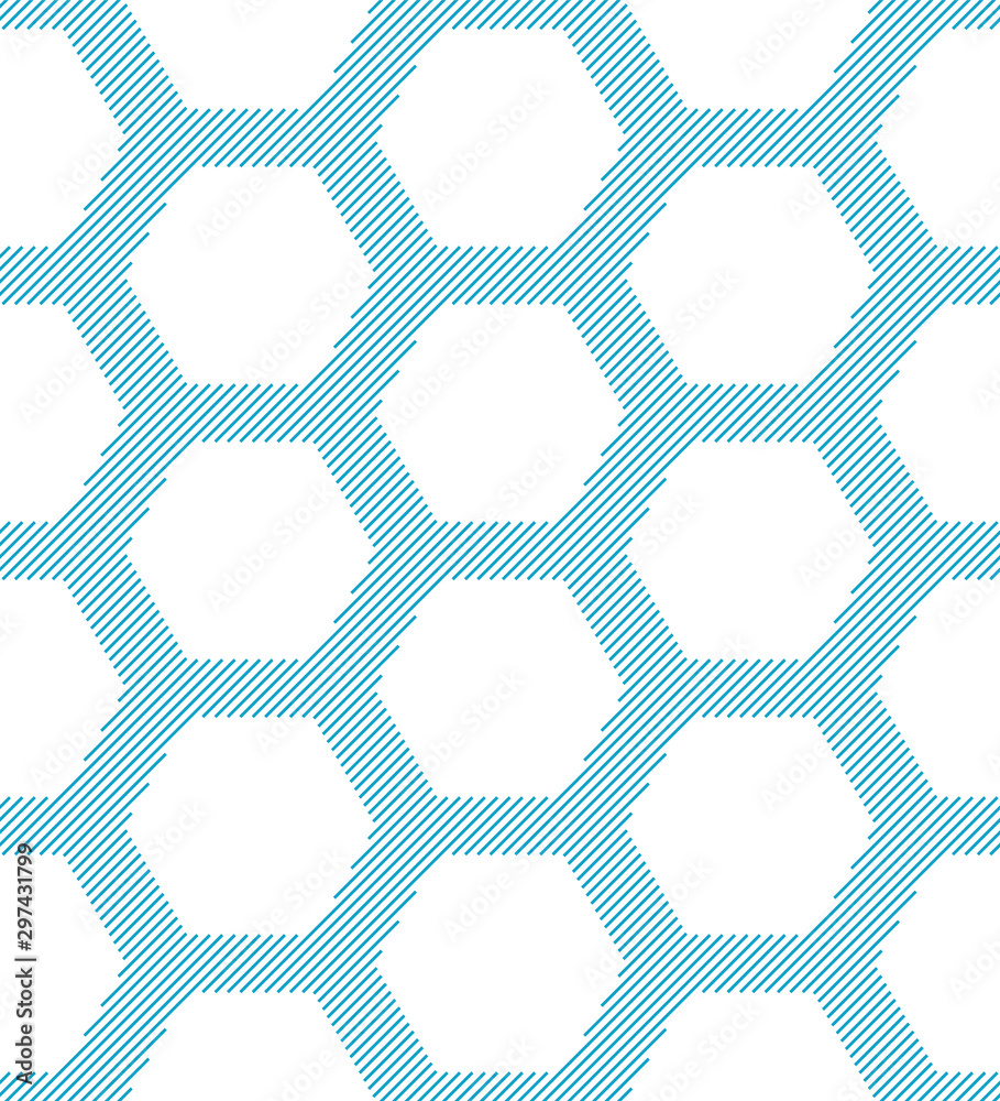 Wall mural seamless geometric pattern with hexagons. abstract background. vector illustration