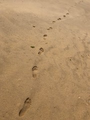 Fototapeta na wymiar Spuren im Sand