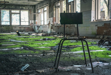 City ghost Pripyat. Chernobyl Exclusion Zone. The accident at the Chernobyl nuclear power plant....