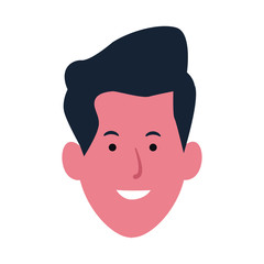 cartoon man smiling face icon