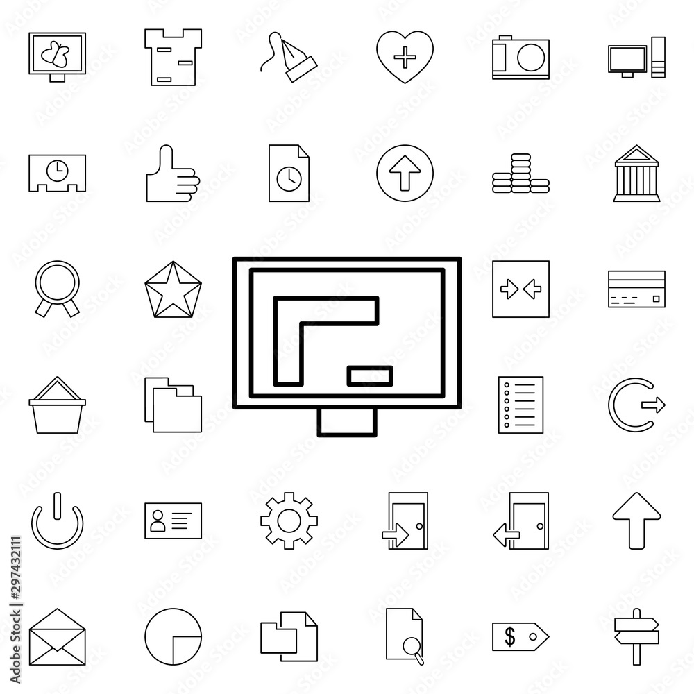 Poster graphic design in monitor neon icon. elements of web set. simple icon for websites, web design, mobi