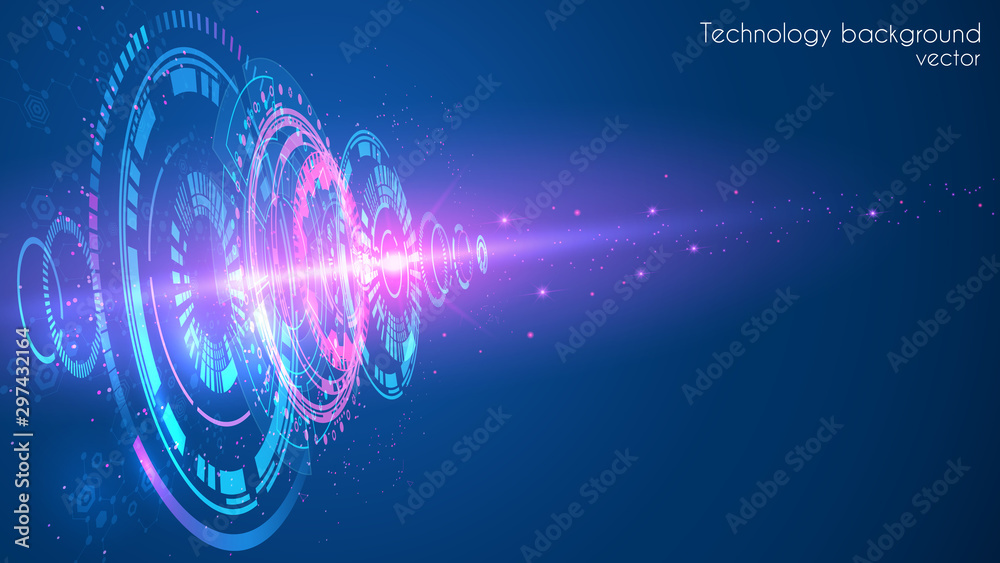 Poster abstract blue futuristic background. vector. hi-tech illustration. futuristic software radar display
