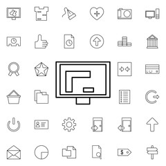 graphic design in monitor neon icon. Elements of web set. Simple icon for websites, web design, mobile app, info graphics