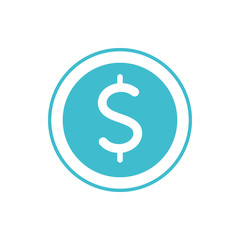 money coin dollar business finance color silhouette