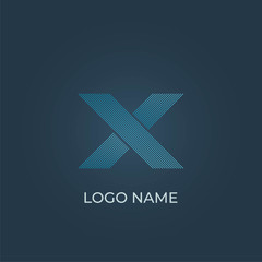 Letter X logo isolated. Alphabet vector image