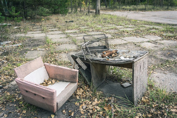 City ghost Pripyat. Chernobyl Exclusion Zone. The accident at the Chernobyl nuclear power plant....