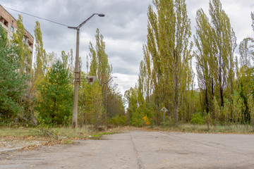 City ghost Pripyat. Chernobyl Exclusion Zone. The accident at the Chernobyl nuclear power plant....