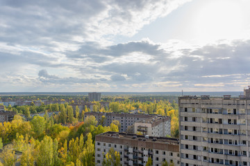 City ghost Pripyat. Chernobyl Exclusion Zone. The accident at the Chernobyl nuclear power plant....