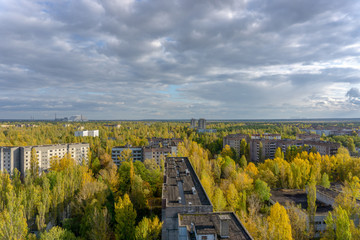 City ghost Pripyat. Chernobyl Exclusion Zone. The accident at the Chernobyl nuclear power plant....