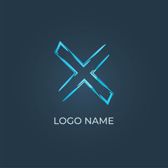 Letter X origami logo isolated. Alphabet vector image