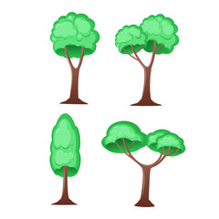 Set of green trees