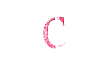 Fototapeta premium font alphabet handwritten by red lipstick 