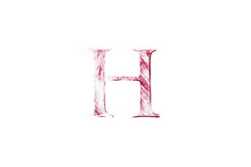 font alphabet handwritten by red  lipstick 