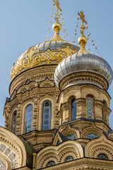 Temple of Assumption. Located in Vasiliesvky Island on the embankment Lieutenant Schmidt. Saint Petersburg, Russia. 
