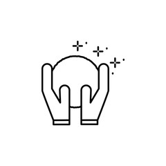 Hands snowball icon. Simple line, outline vector of winter vacation icons for ui and ux, website or mobile application