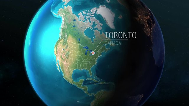 Canada - Toronto - Zooming from space to earth