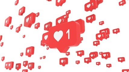 New Like Social Media Notification 3D Illustration