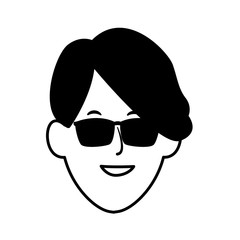 cool man with sunglasses icon