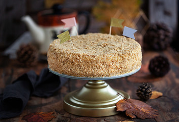 Delicious homemade millefeuille cake (Napoleon)
