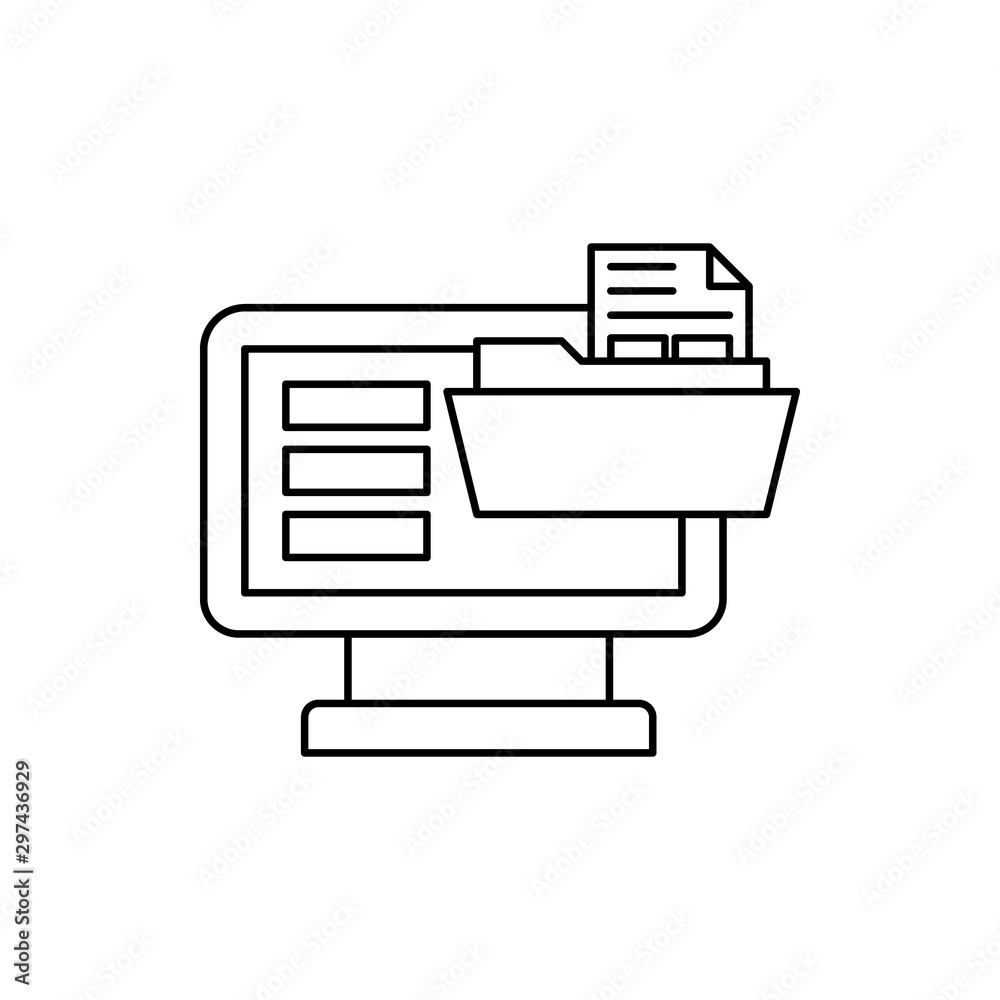 Fototapete Computer, technology, file, document icon. Simple line, outline vector of computer technology icons for ui and ux, website or mobile application