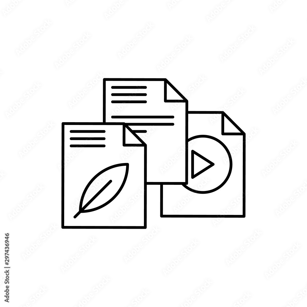 Poster computer, technology, file, documents icon. simple line, outline vector of computer technology icons