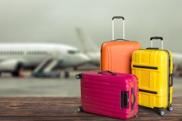 Large suitcases on background,travel concept