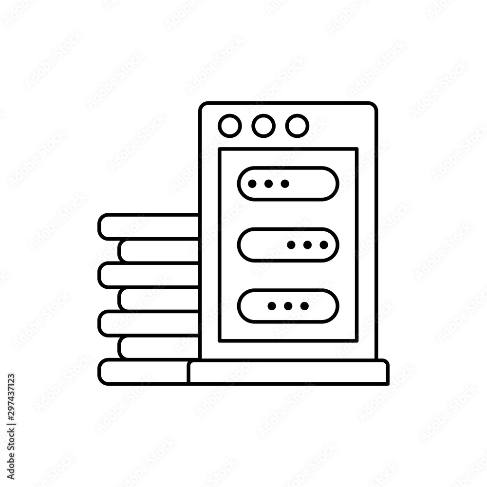 Poster computer, technology, data, server icon. simple line, outline vector of computer technology icons fo