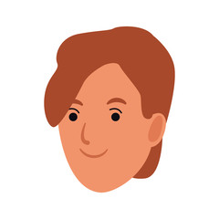 cartoon woman with short hair, flat design