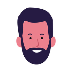 adult man with beard icon, colorful design