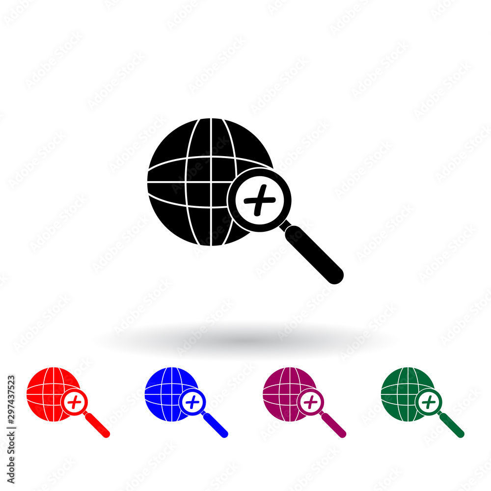Poster globe increase sign multi color icon. elements of university life set. simple icon for websites, web